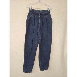 Lee Pleated High Rise Jeans Women 12 MED Blue Vintage 90s Tapered Leg Denim Flaw